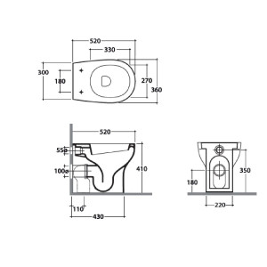 Vaso WC a Terra Filomuro Grace Bianco Lucido | Globo 2