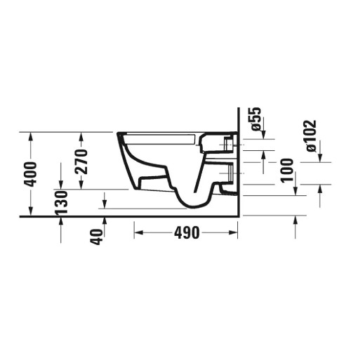Vaso WC Sospeso Rimless® Viu Senza Brida | Duravit