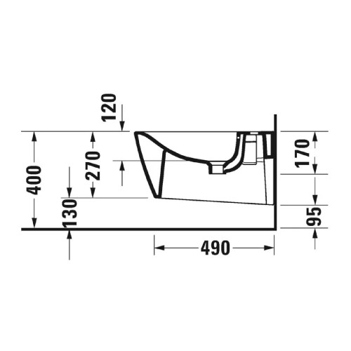 Bidet Sospeso Monoforo Viu Bianco Lucido | Duravit