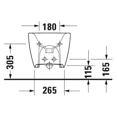 Bidet Sospeso Monoforo Viu Bianco Lucido | Duravit