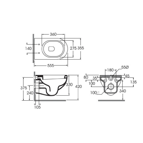 Vaso WC Sospeso Nuvola Bianco Lucido | Azzurra Ceramica