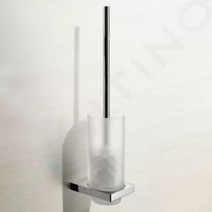 Portascopino con bacinella Edition 11 cromo in cristallo - Keuco 2