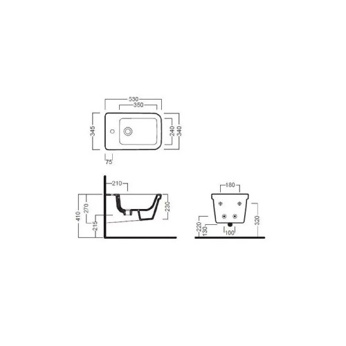 Bidet Sospeso Monoforo Erika Bianco Lucido | Hatria
