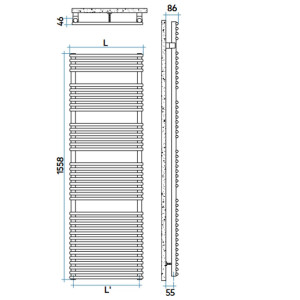 Scaldasalviette verticale Flauto 1558x456 mm bianco - Irsap 2