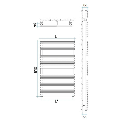 Scaldasalviette verticale Flauto 810x456 mm bianco - Irsap
