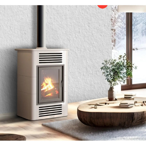 Stufa a Legna Minerva 10 kW Beige in Ceramica | Bioecotermo