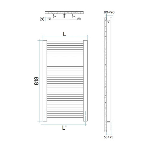 Scaldasalviette verticale Geo 1592x600 mm bianco - Irsap