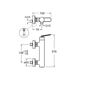 Miscelatore doccia esterno Foil cromo - Cristina Rubinetterie 2