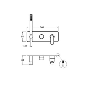 Set doccia/vasca a parete Foil cromo - Cristina Rubinetterie 2