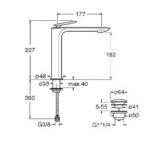 Miscelatore monocomando lavabo Foil cromo - Cristina Rubinetterie 2