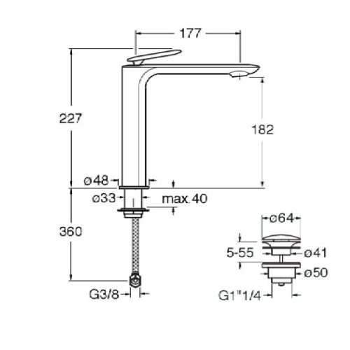 Miscelatore monocomando lavabo Foil cromo - Cristina Rubinetterie