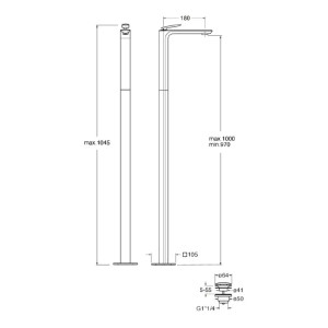 Miscelatore monocomando Foil cromo per lavabo a pavimento - Cristina 2