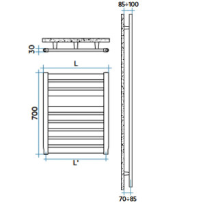 Radiatore verticale Vela 700x560 mm bianco - Irsap 2