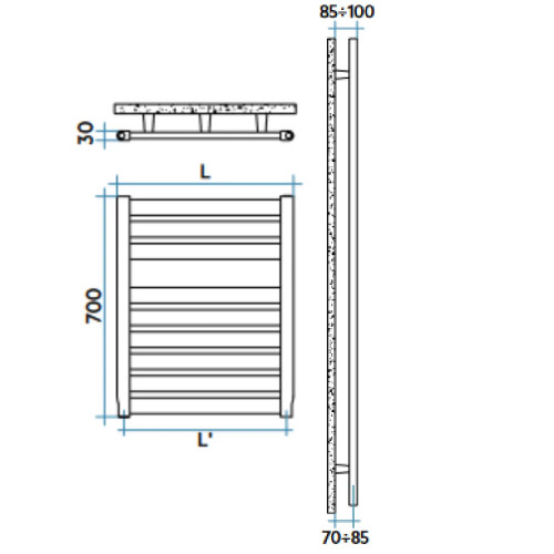 Radiatore verticale Vela 700x560 mm bianco - Irsap
