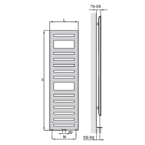 Scaldasalviette verticale Metropolitan 1225x600 bianco - Zehnder