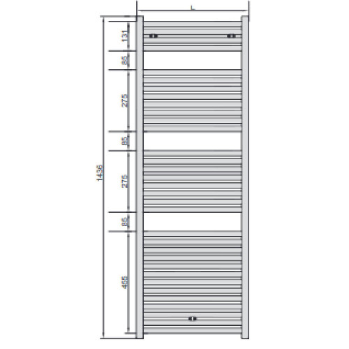 Scaldasalviette verticale Toga2 bianco 1436x500 mm - Zehnder