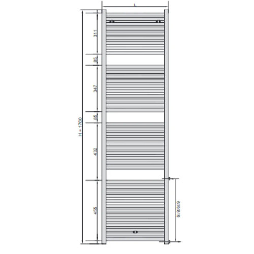 Scaldasalviette verticale Toga2 h1760x600 mm bianco - Zehnder
