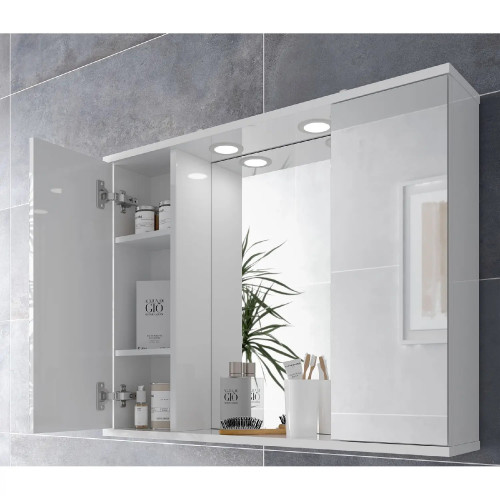 Specchio Contenitore Lola 800 Due Ante in Vetro - Eleganza e Funzional