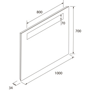 Specchio 100x70 cm Aci 1000 con Luce LED e Antiappannamento - Meglioal 2