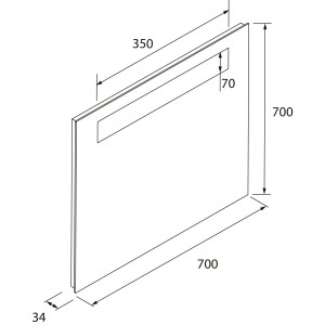 Specchio 70x70 cm Aci 700 con Luce LED e Antiappannamento - Meglioalge 2