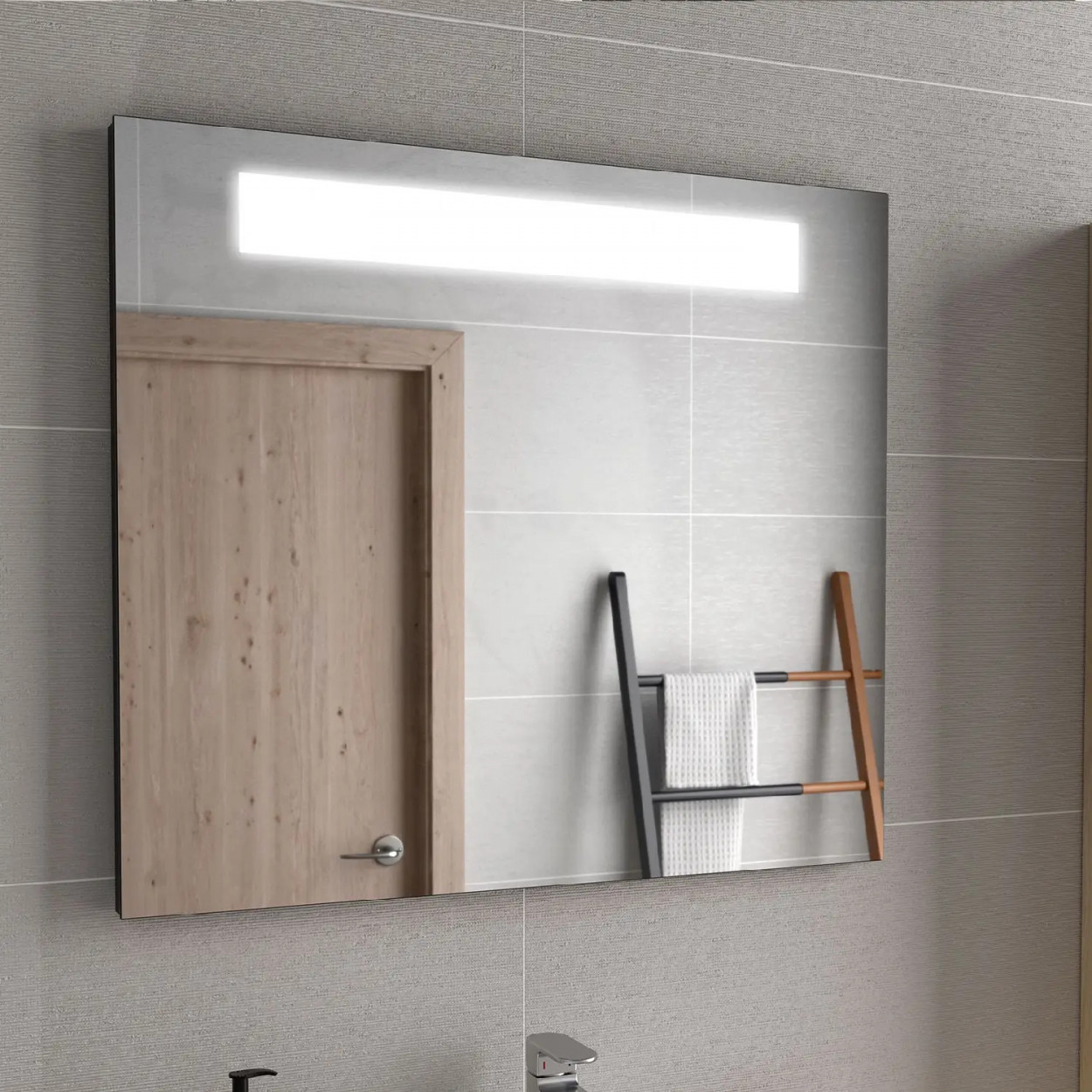 Specchio 80x70 cm Aci 800 con Luce LED e Antiappannamento - Meglioalge