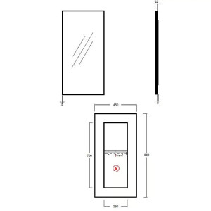 Specchio retroilluminato rettangolare 90x45 cm con LED – Alice Ceramic 2