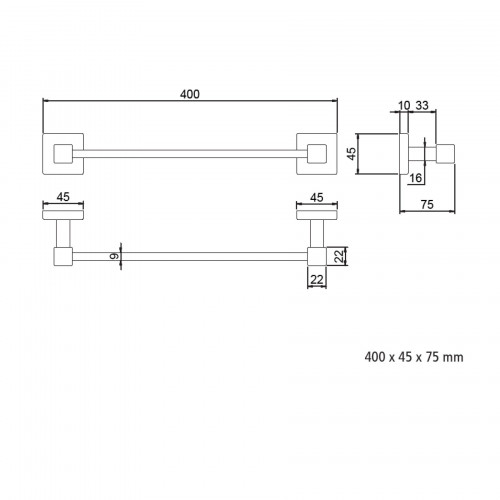 Porta salviette Nevio 40 cm cromo – Meglioalge
