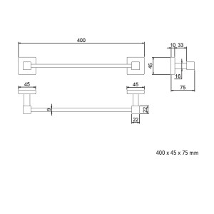 Porta salviette Nevio 50 cm cromo – Meglioalge 2