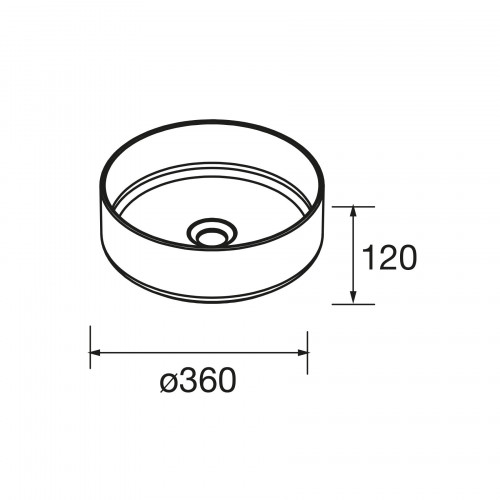 Lavabo da appoggio Kady Ø36x12 cm porcellana bianca – Meglioalge