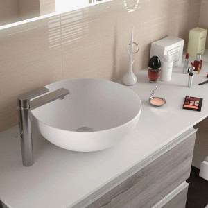 Lavabo da appoggio Attilio 39x14 cm porcellana bianca opaco – Meglioal 2