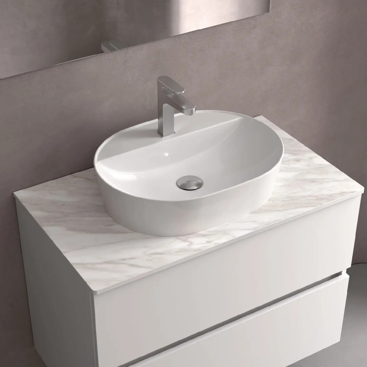 Lavabo da appoggio Vamega 515 50x38,5x12 cm porcellana bianca – Meglio