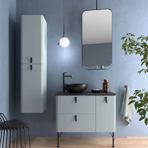 Lavabo da appoggio Loko Ø38x14 cm porcellana nero opaco – Meglioalge