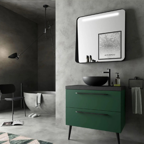 Lavabo da appoggio Loko Ø38x14 cm porcellana nero opaco – Meglioalge
