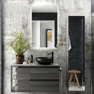 Lavabo da appoggio Loko Ø38x14 cm porcellana nero opaco – Meglioalge 2