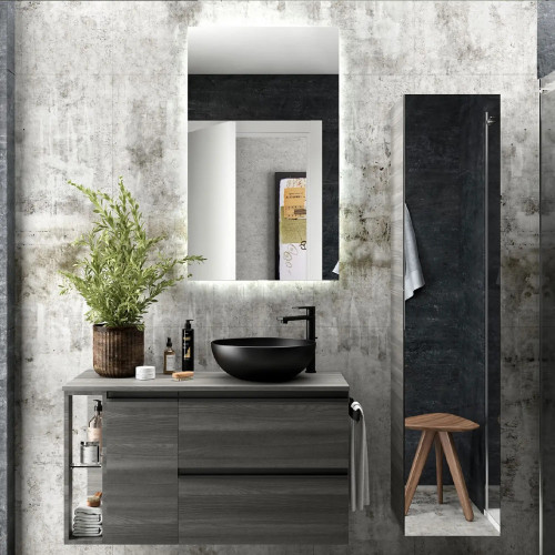 Lavabo da appoggio Loko Ø38x14 cm porcellana nero opaco – Meglioalge