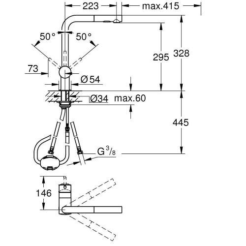 Miscelatore monocomando per lavello Minta oro rosa spazzolato - Grohe
