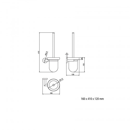 Porta scopino Sid cromo – Meglioalge