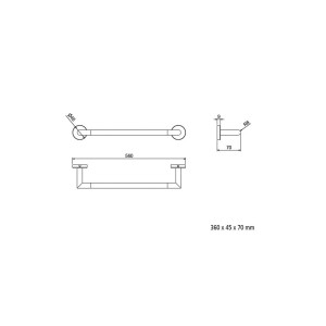 Porta salviette 50 cm Sid cromo lucido – Meglioalge 2