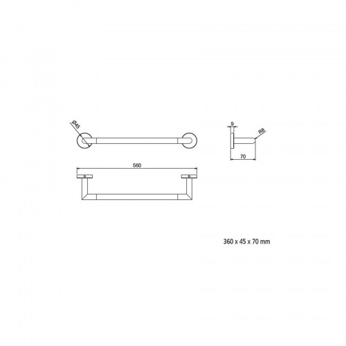 Porta salviette 50 cm Sid cromo lucido – Meglioalge