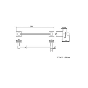 Porta salviette 30 cm Nevio cromo lucido – Meglioalge 2