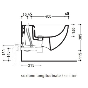 Bidet sospeso IO 2.0 monoforo bianco lucido - Flaminia 2