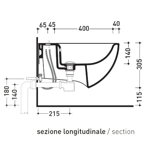 Bidet sospeso IO 2.0 monoforo bianco lucido - Flaminia