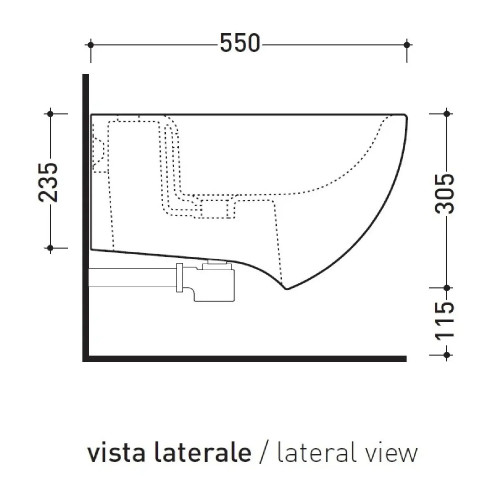 Bidet sospeso IO 2.0 monoforo bianco lucido - Flaminia
