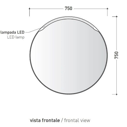 Specchio Madre 75 cm LED bianco opaco - Flaminia