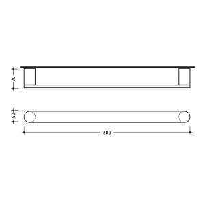 Porta salviette Two 60 cm in cromo - Flaminia 2