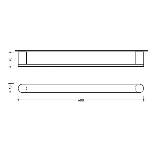 Porta salviette Two 60 cm in cromo - Flaminia