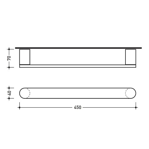 Porta salviette Two 45 cm in cromo - Flaminia