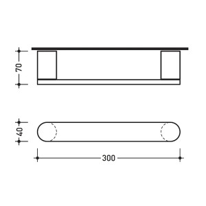 Porta salviette Two 30 cm in cromo - Flaminia 2