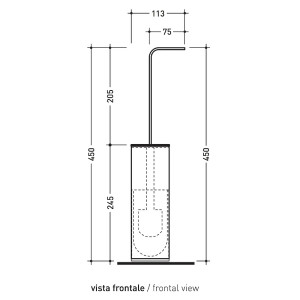 Porta scopino da appoggio Two in cromo - Flaminia 2