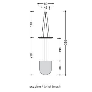 Porta scopino da appoggio Fold in cromo - Flaminia 2